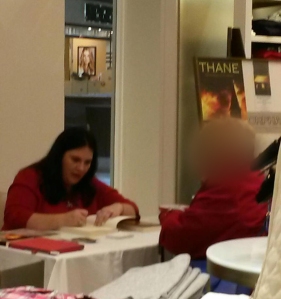 blurred Talbots book signing
